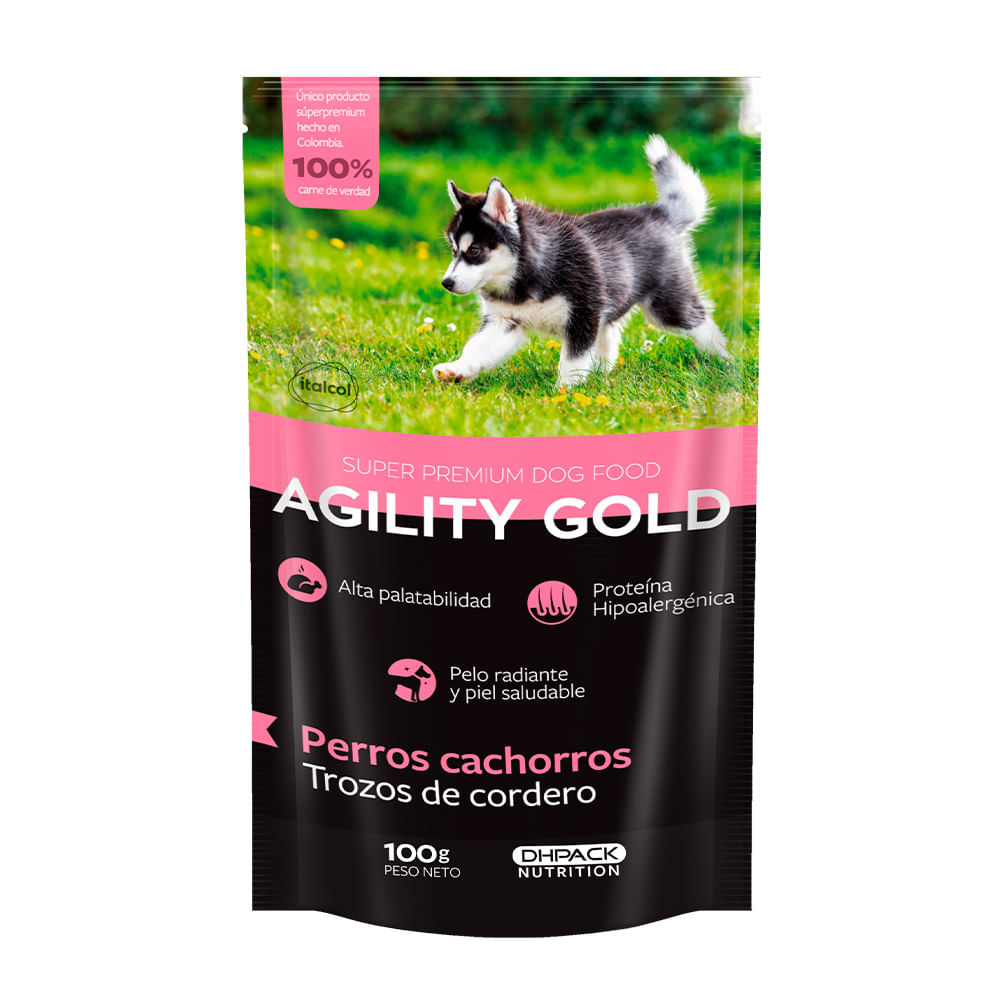 Agility Gold Pouch Trozos De Cordero Perro Cachorro x100 Gr - Imagen 2