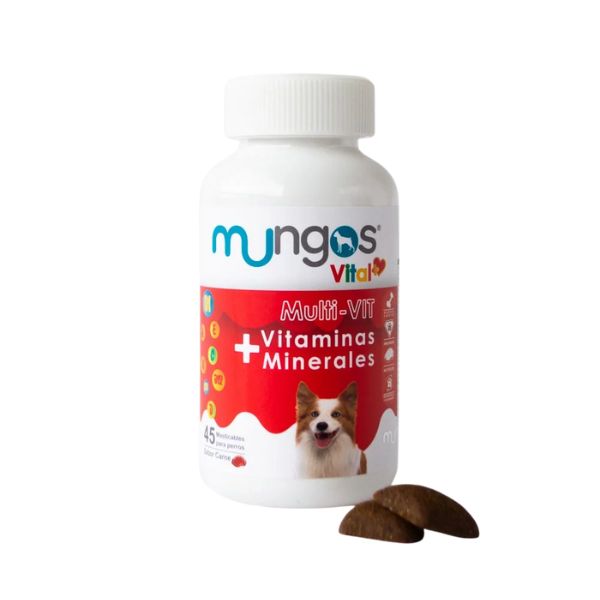 Mungos Vitaminas+Minerales Multi-Vit para Perros Frasco x45 Und